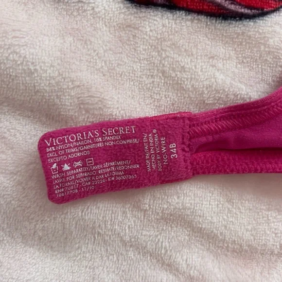 Victoria’s Secret hot pink lace wireless bra 34B - Picture 4 of 4